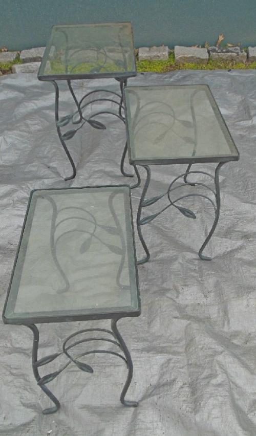 Vintage Salterini Nest of glass top tables SOLD