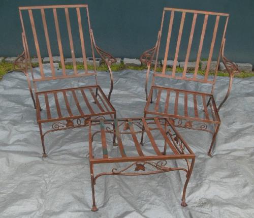 Vintage Salterini Mt Vernon Chairs & Ottoman SOLD