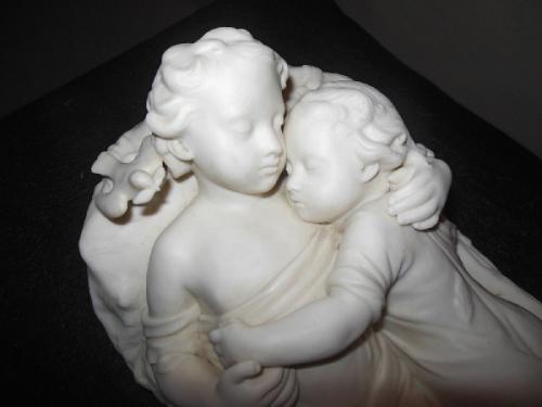 Parian Minton Figural Group of 2 children SOLD