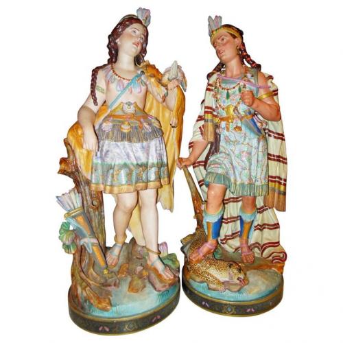 Pr Old Paris 27” Native American figures SOLD