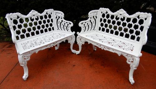 Cast Iron Gothic White House Garden Benches SOLD