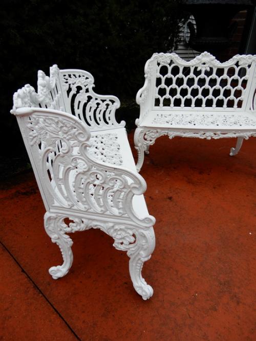 Cast Iron Gothic White House Garden Benches SOLD