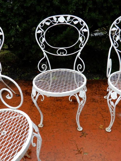 Woodard Chantilly Rose set of 4 chairs.     SOLD