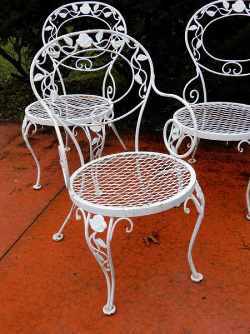 Woodard Chantilly Rose set of 4 chairs.     SOLD