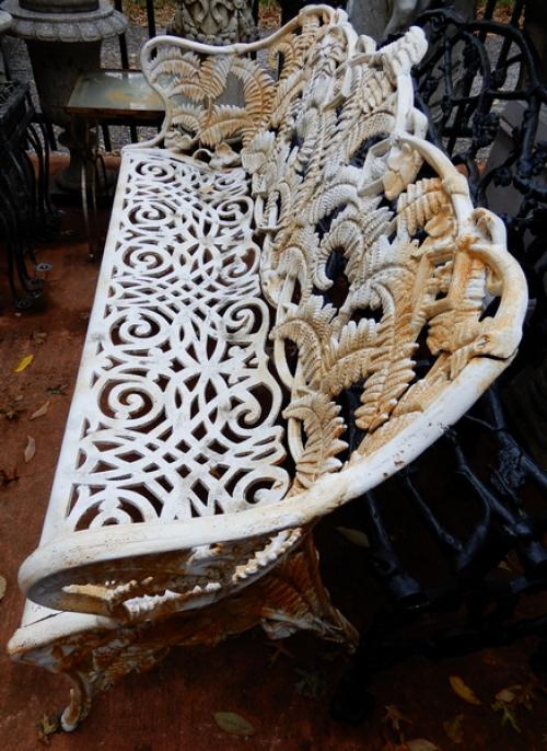 Garden Bench Cast Iron Fern pattern.   Sold