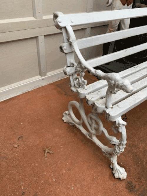 Coalbrookdale cast iron dog bench