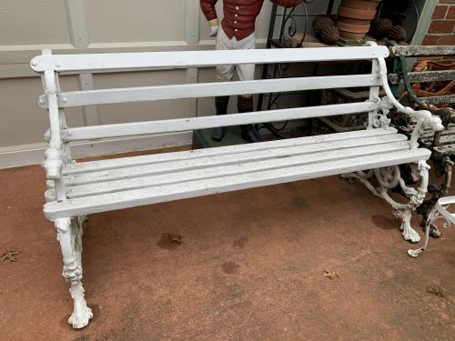 Coalbrookdale cast iron dog bench
