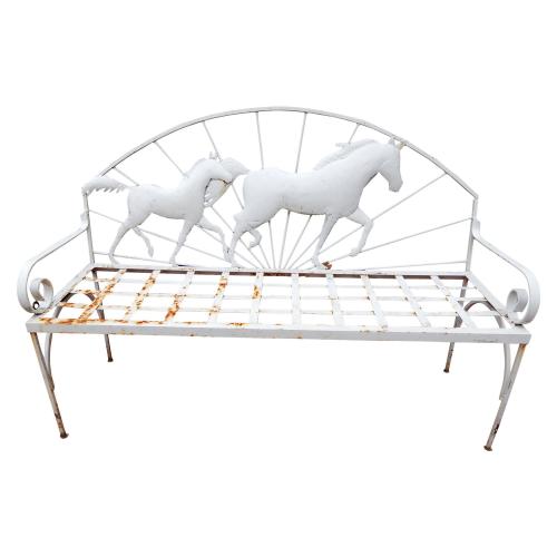  Vintage Garden Bench with Horses
