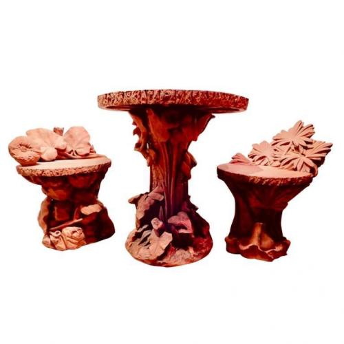 Antique Terra Cotta Table and Chairs: