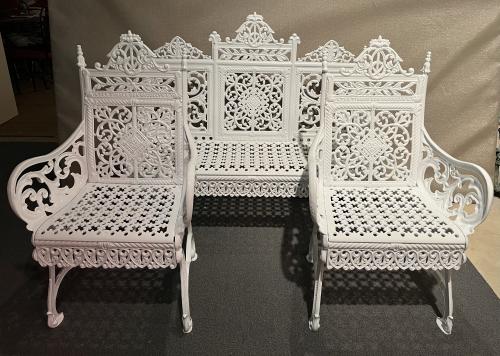 Bench& Chairs: Timmes cast iron garden bench & 2ch