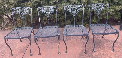 Vintage Wrought iron 4 Woodard Orleans chairs