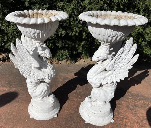 Cast Iron Griffin urns