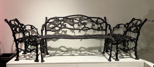 Bench: Cast Iron Twig/Rustic Bench & Pr Chairs