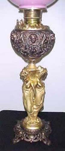  Victorian Kerosene Cherub Lamp