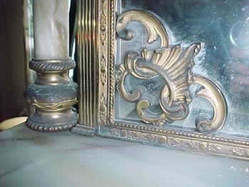 Victorian Brass & Onyx  Mirrored Etagare