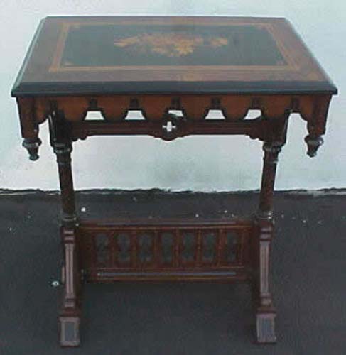 Victorian Modern Gothic Inlaid Table