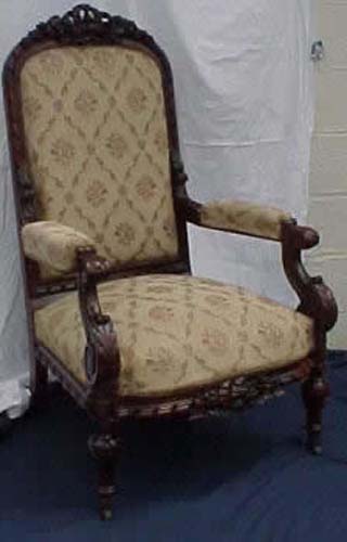 Victorian Rosewood Rococo Revival Armchair