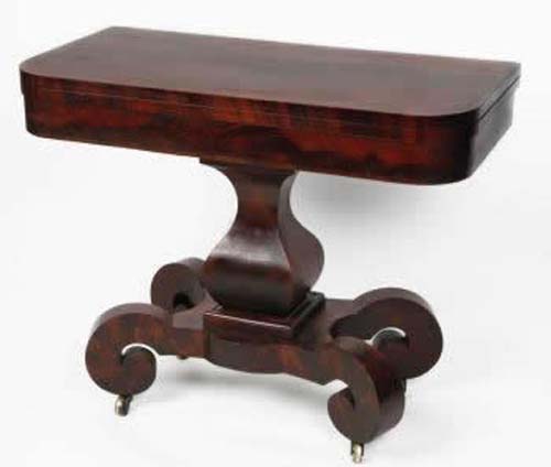 Empire/Classical Labeled Meeks Card Table