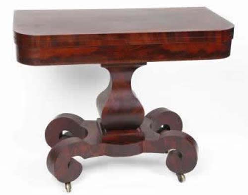 Empire/Classical Labeled Meeks Card Table