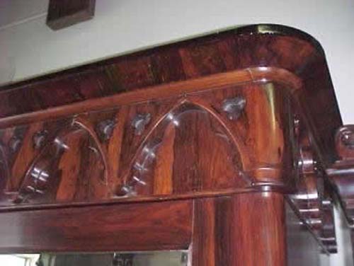 Rosewood Gothic Revival Armoire-Joan Bogart