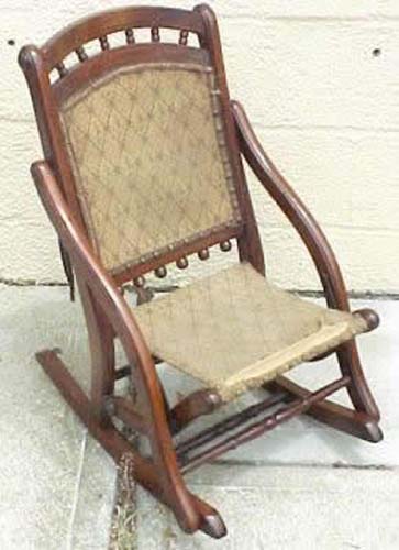 Eastlake Victorian Childs Folding Rocker