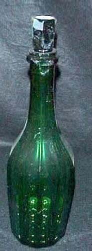 19th Century English Green Glass Decanter And Glas