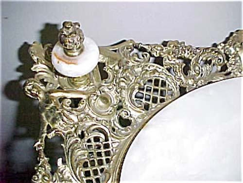 Victorian Brass & Onyx 2 Tier Table
