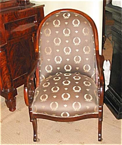 Am. Classical Gondola Armchair W Gothic Arms