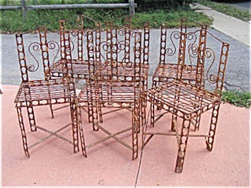 Garden: Set Of 6 Wrought Iron Chairs