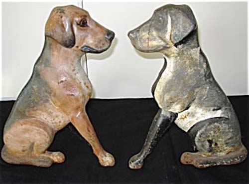  Dog Andirons, Cast Iron   SOLD