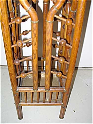 Victorian Oak Stick & Ball Umbrella Stand