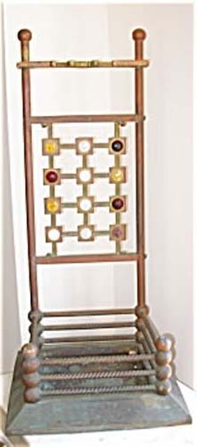 Antique Aesthetic Brass Fireplace Tool Holder SOLD