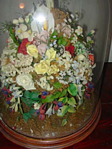  Dome,Victorian Wax Flowers.   SOLD