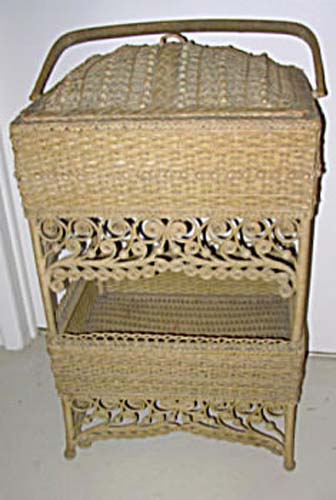 Victorian Wicker Sewing Basket