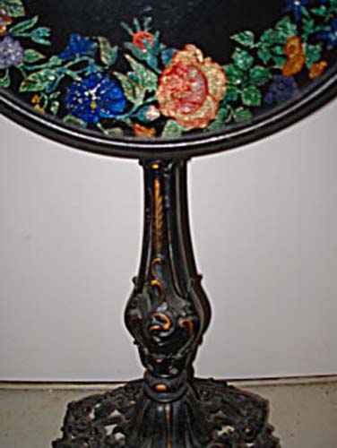 Table: Victorian Cast Iron Base Glass Top