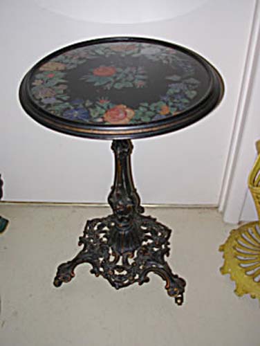 Table: Victorian Cast Iron Base Glass Top