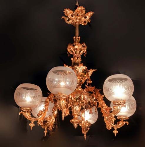 Rococo gas chandelier