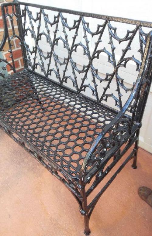 Bench, Gothic Cast Iron 19th Century. SOLD