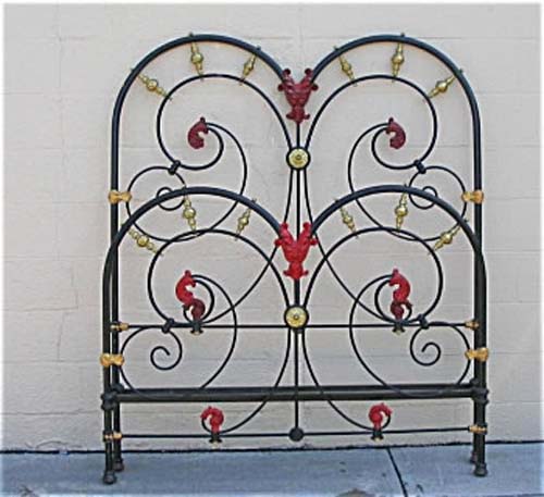 Ornate Victorian Cast Iron Bed